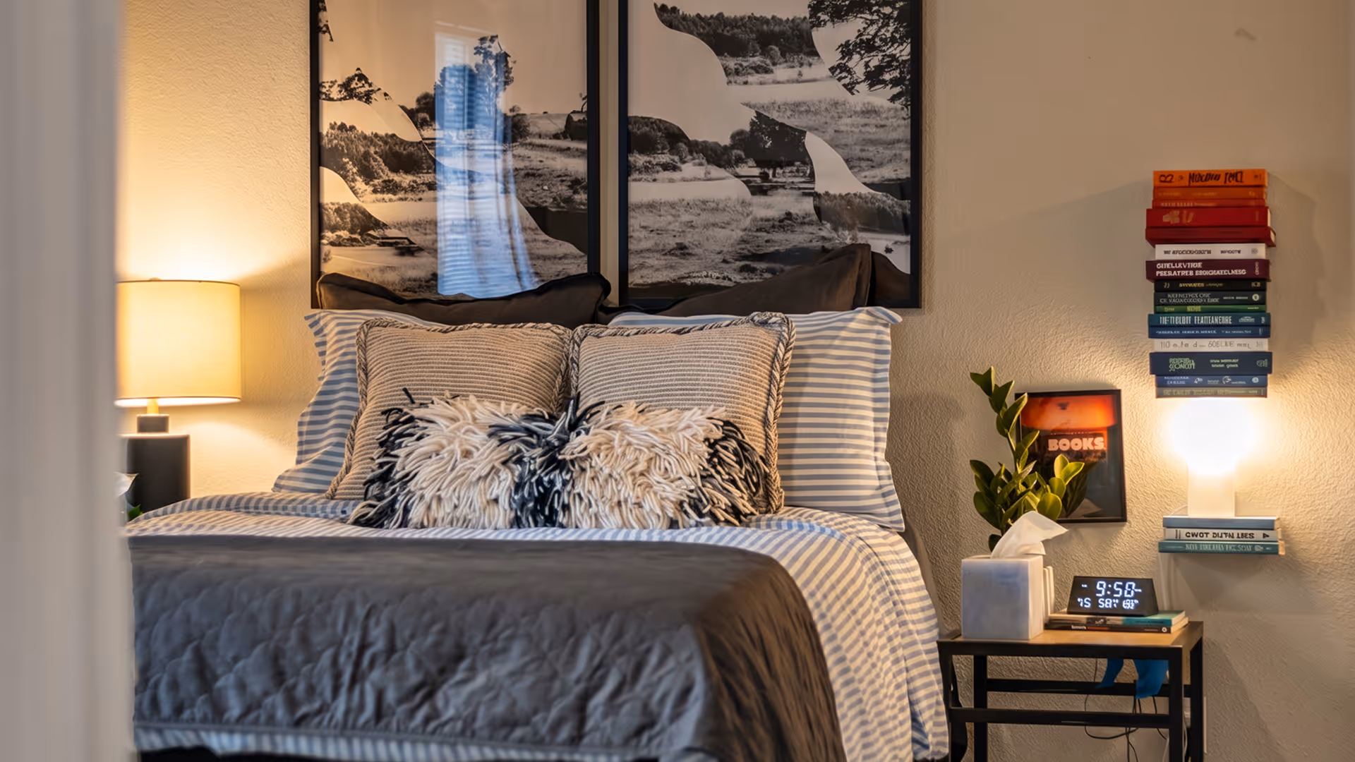 An elevated 4-bedroom layout with refined interiors, warm shared spaces, and a more curated atmosphere designed to make student living feel more comfortable and intentional.